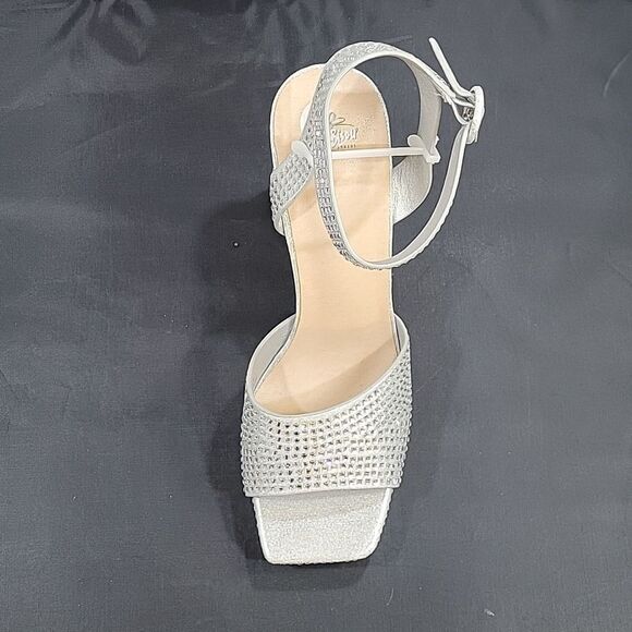 BRAND NEW BISSOU BISSOU JEWEL STUDDED EMBELLISHMENTS SQUARE TOE HIGH HELL SANDAL - Picture 14 of 15